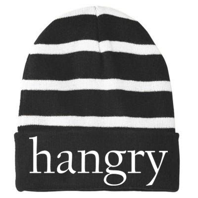 Hangry Classy Logo Striped Beanie with Solid Band