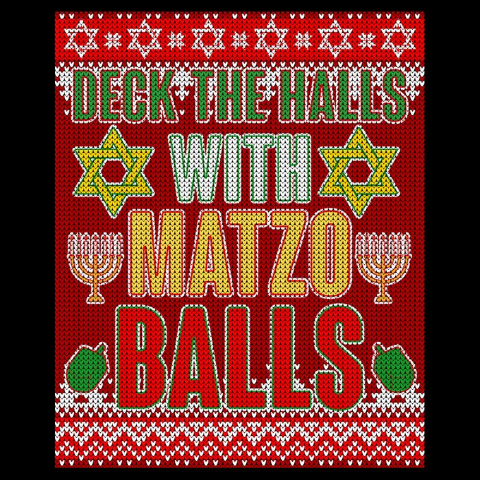 Hanukkah Deck the Halls with Matzo Balls Ugly 16oz Travel Tumbler