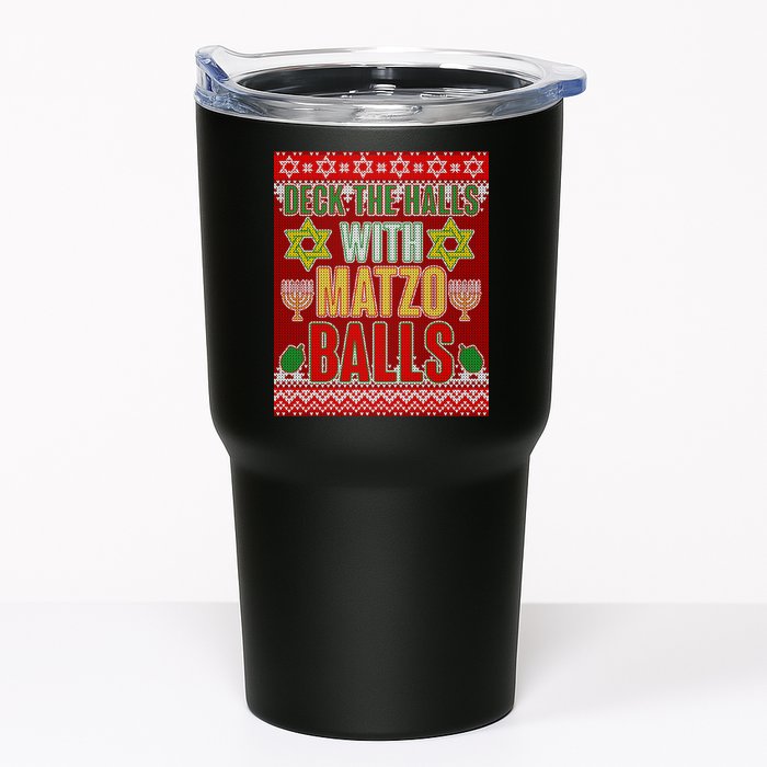 Hanukkah Deck the Halls with Matzo Balls Ugly Tumbler