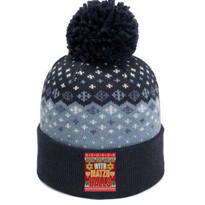 Hanukkah Deck the Halls with Matzo Balls Ugly The Baniff Cuffed Pom Beanie