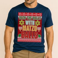 Hanukkah Deck the Halls with Matzo Balls Ugly Performance Shirt
