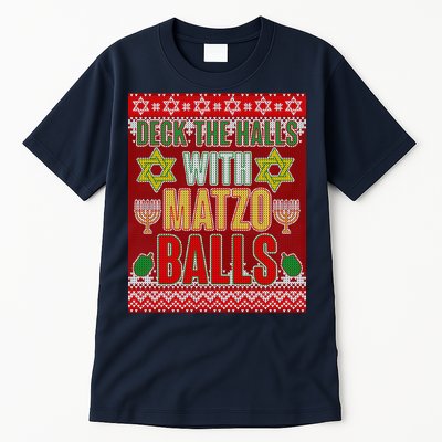 Hanukkah Deck the Halls with Matzo Balls Ugly Tall T-Shirt