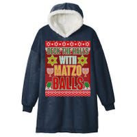 Hanukkah Deck the Halls with Matzo Balls Ugly Hooded Wearable Blanket