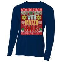 Hanukkah Deck the Halls with Matzo Balls Ugly Cooling Performance Long Sleeve Crew