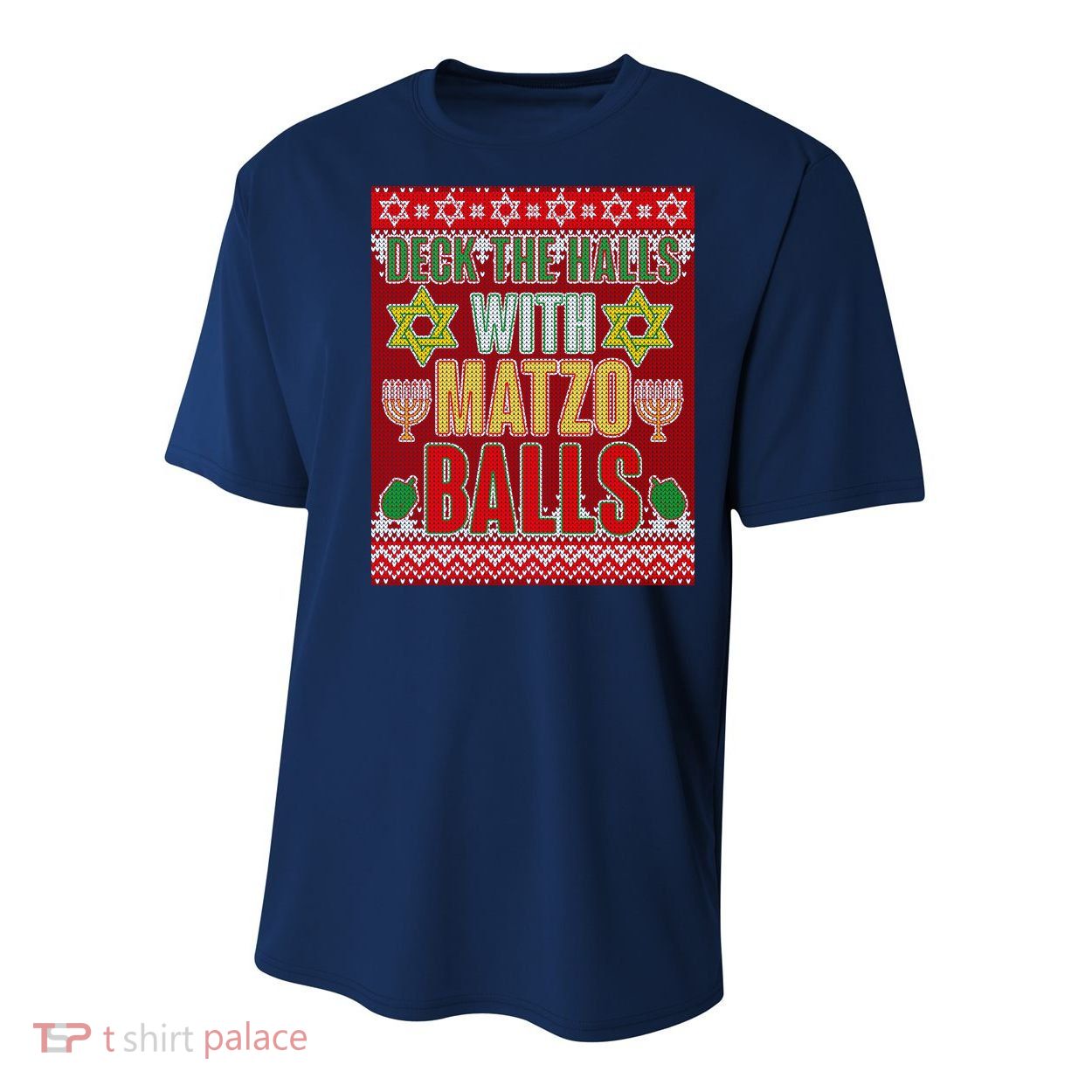 Hanukkah Deck the Halls with Matzo Balls Ugly Youth Performance Sprint T-Shirt