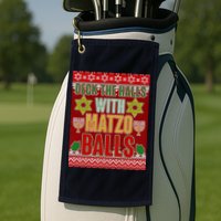 Hanukkah Deck the Halls with Matzo Balls Ugly Golf Towel