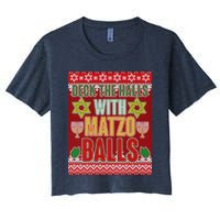 Hanukkah Deck the Halls with Matzo Balls Ugly Crop Top