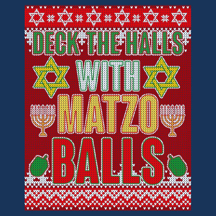 Hanukkah Deck the Halls with Matzo Balls Ugly Zip Tote Bag