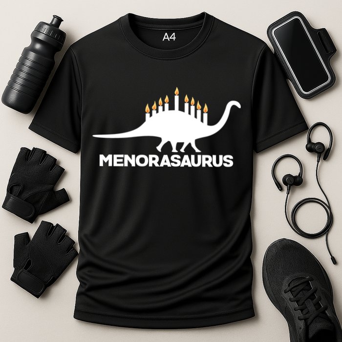 Hanukkah Menorah Dinosaur Cooling Performance Crew T-Shirt