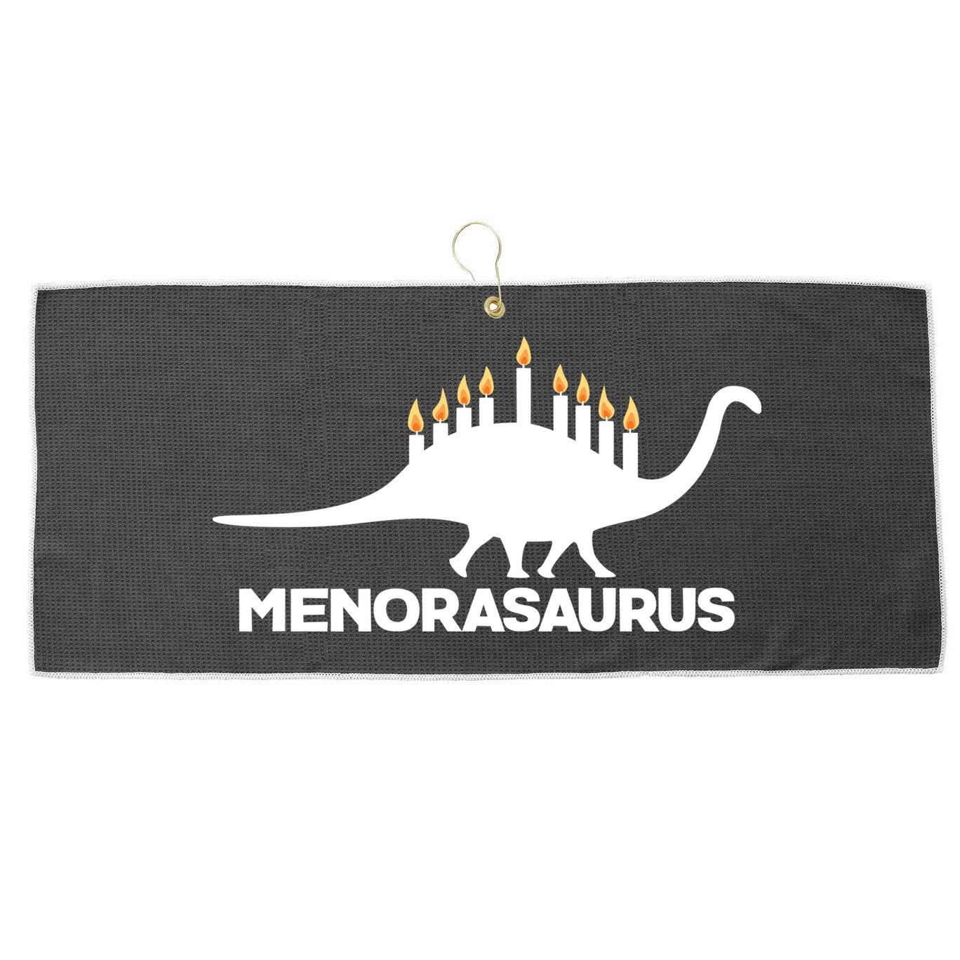Hanukkah Menorah Dinosaur Large Microfiber Waffle Golf Towel