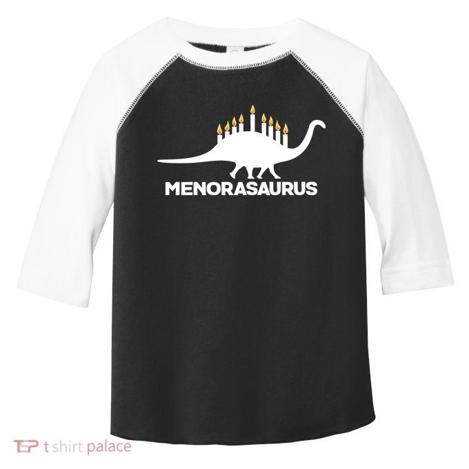 Hanukkah Menorah Dinosaur Toddler Fine Jersey T-Shirt