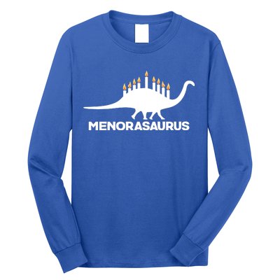 Hanukkah Menorah Dinosaur Long Sleeve Shirt