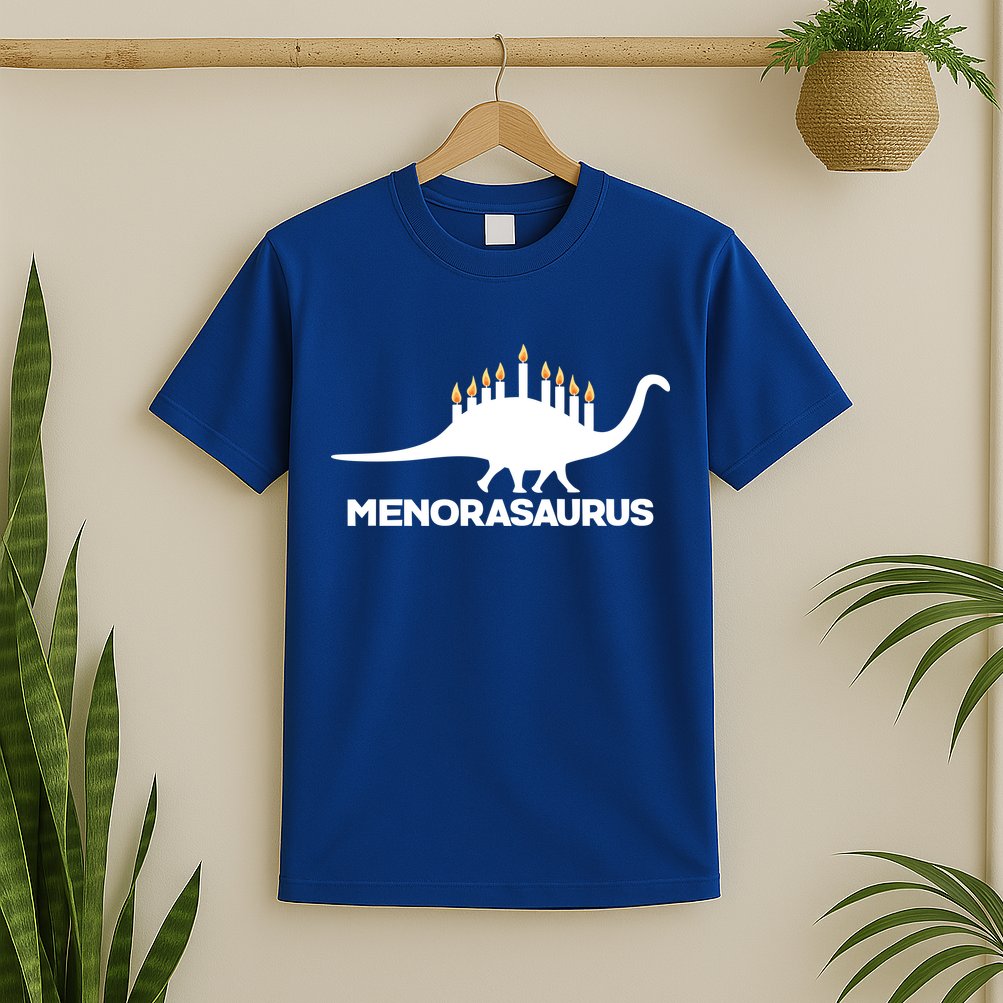 Hanukkah Menorah Dinosaur T-Shirt