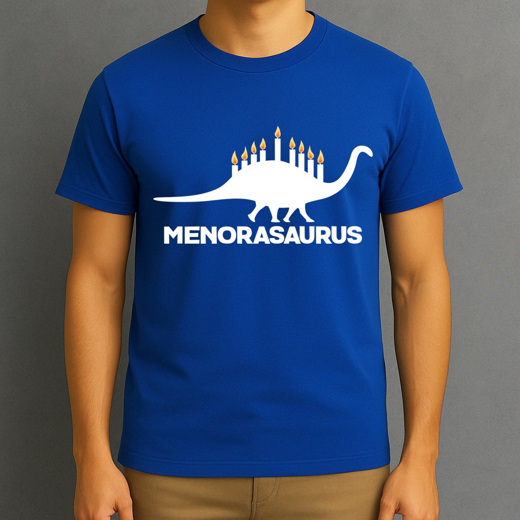 Hanukkah Menorah Dinosaur T-Shirt