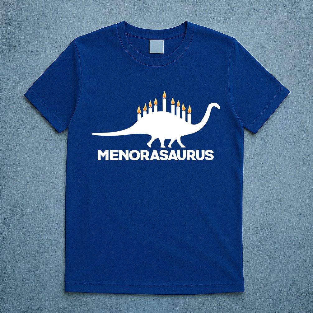 Hanukkah Menorah Dinosaur T-Shirt