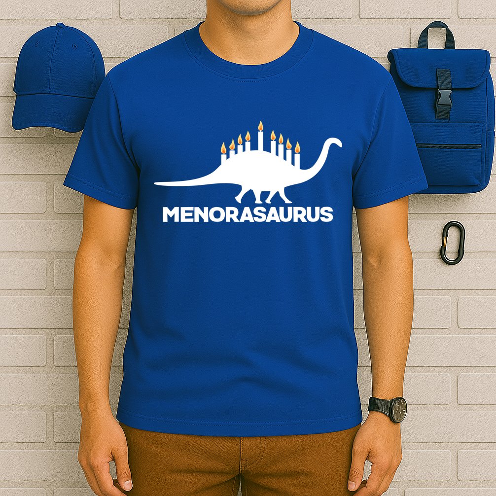 Hanukkah Menorah Dinosaur T-Shirt
