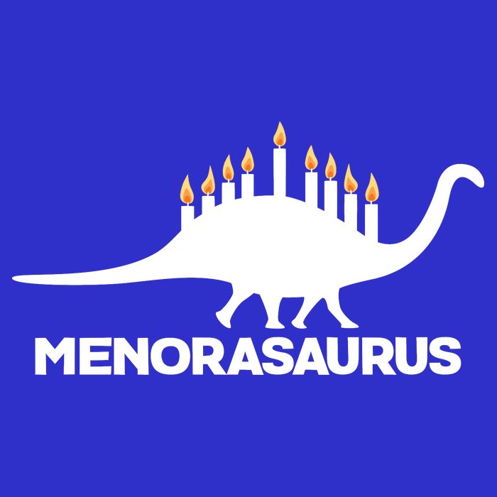 Hanukkah Menorah Dinosaur T-Shirt