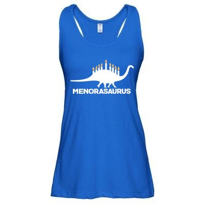 Hanukkah Menorah Dinosaur Ladies Essential Flowy Tank