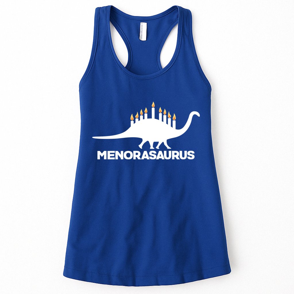 Hanukkah Menorah Dinosaur Womens Tank Top
