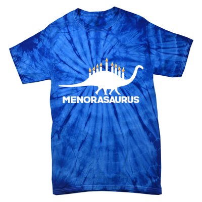 Hanukkah Menorah Dinosaur Tie-Dye T-Shirt