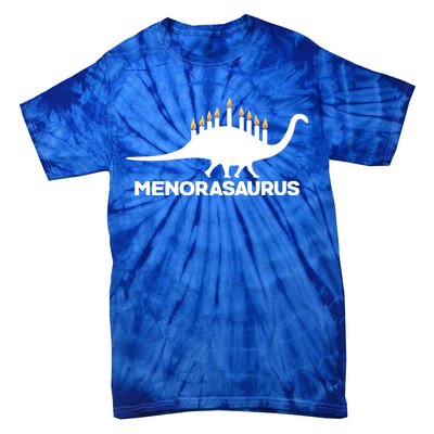 Hanukkah Menorah Dinosaur Tie-Dye T-Shirt