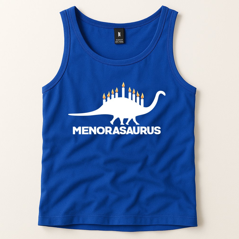 Hanukkah Menorah Dinosaur Tank Top
