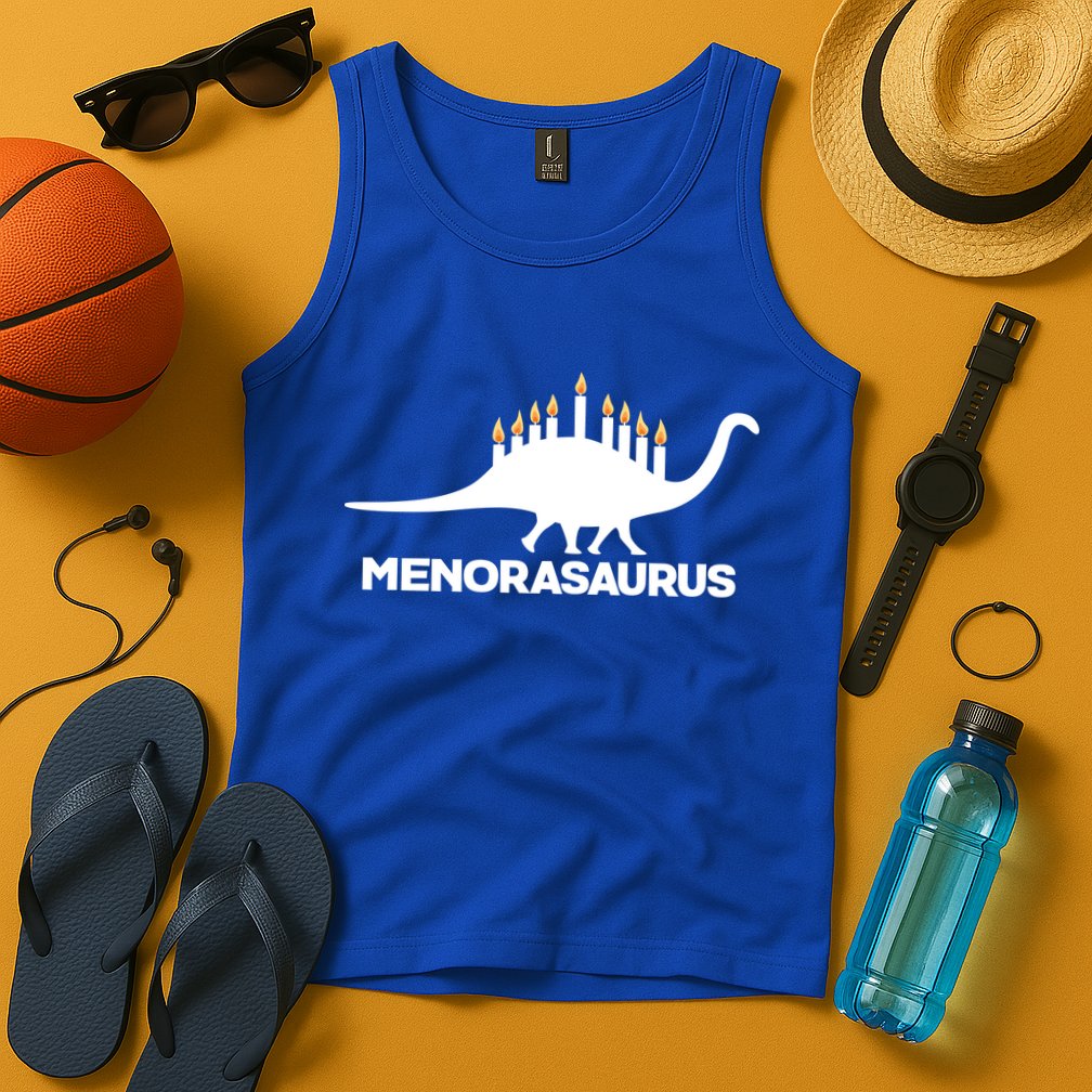 Hanukkah Menorah Dinosaur Tank Top