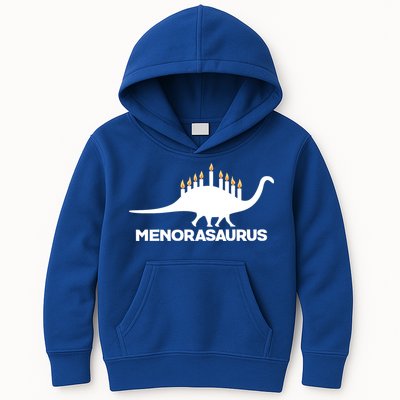 Hanukkah Menorah Dinosaur Kids Hoodie