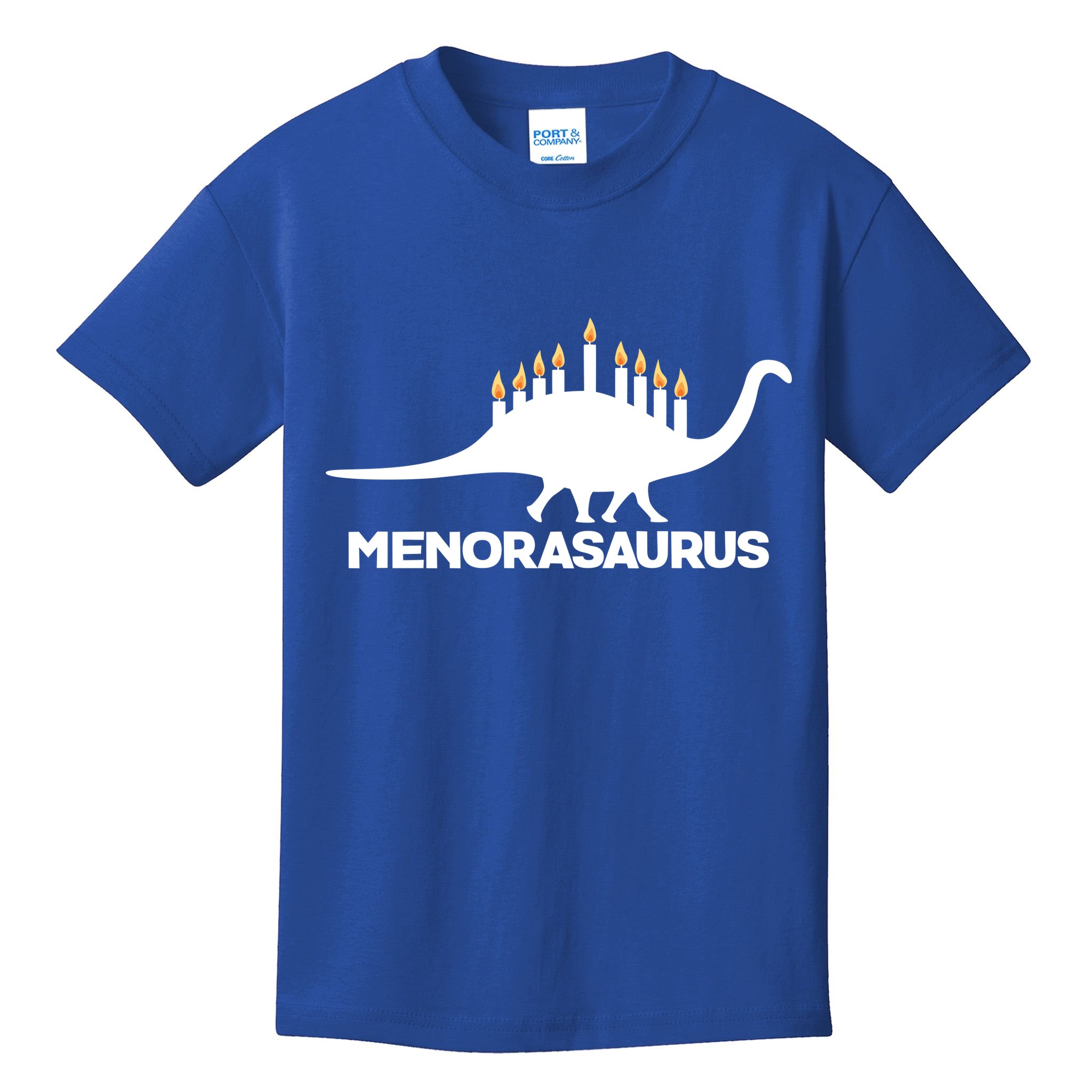 Hanukkah Menorah Dinosaur Kids T-Shirt