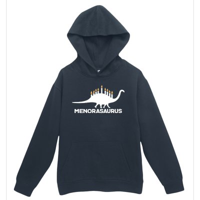 Hanukkah Menorah Dinosaur Urban Pullover Hoodie