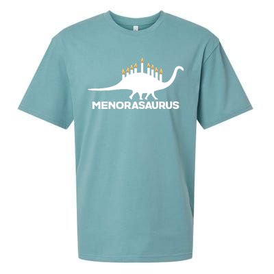 Hanukkah Menorah Dinosaur Sueded Cloud Jersey T-Shirt