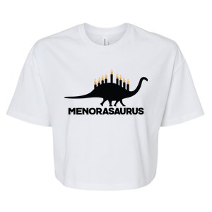 Hanukkah Menorah Dinosaur Bella+Canvas Jersey Crop Tee