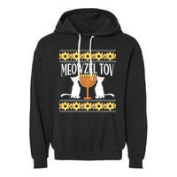Hanukkah Meowzel Tov Ugly Sweater Garment-Dyed Fleece Hoodie