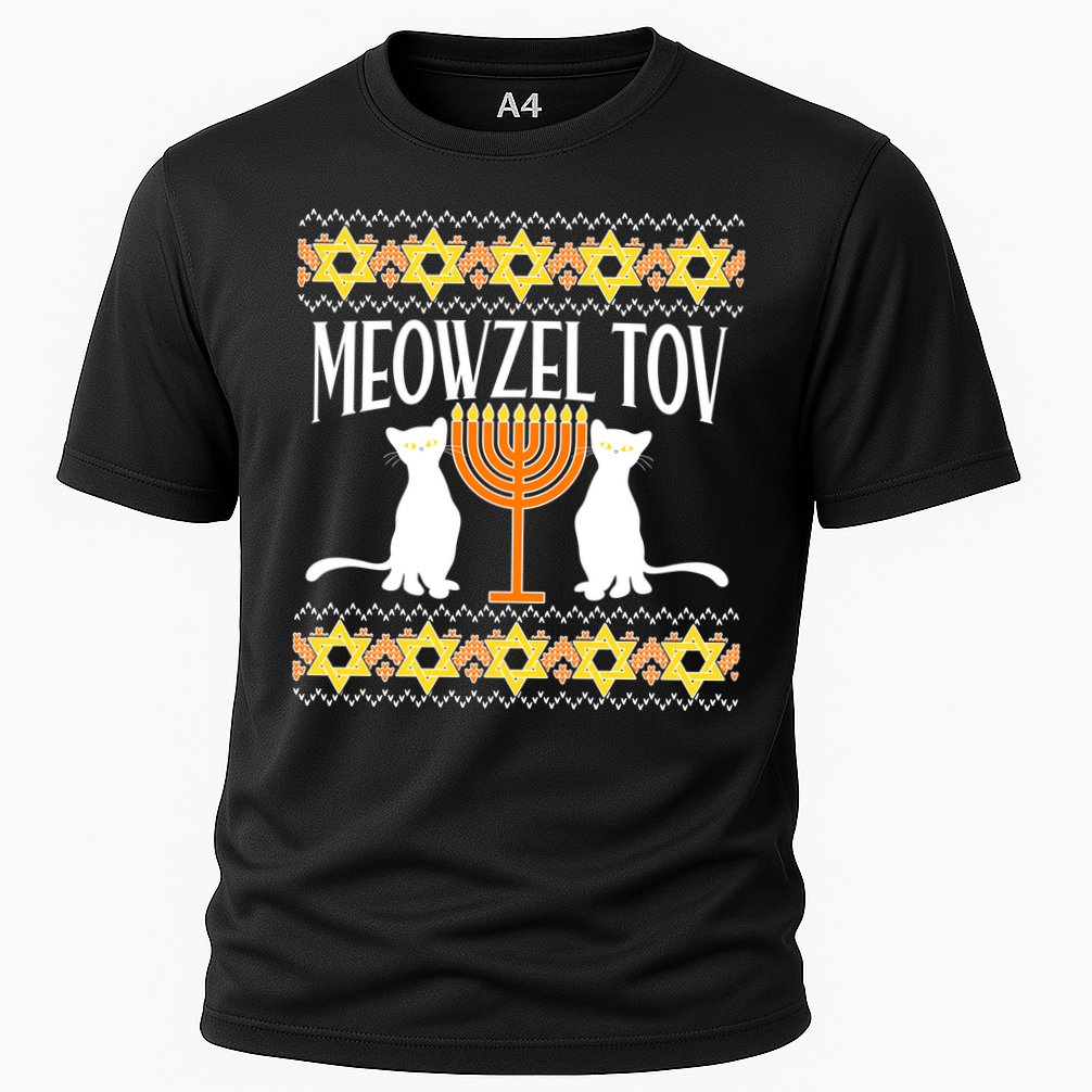 Hanukkah Meowzel Tov Ugly Sweater Performance Shirt