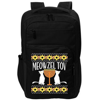Hanukkah Meowzel Tov Ugly Sweater Impact Tech Backpack