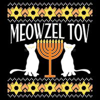 Hanukkah Meowzel Tov Ugly Sweater 7-Panel Snapback Hat