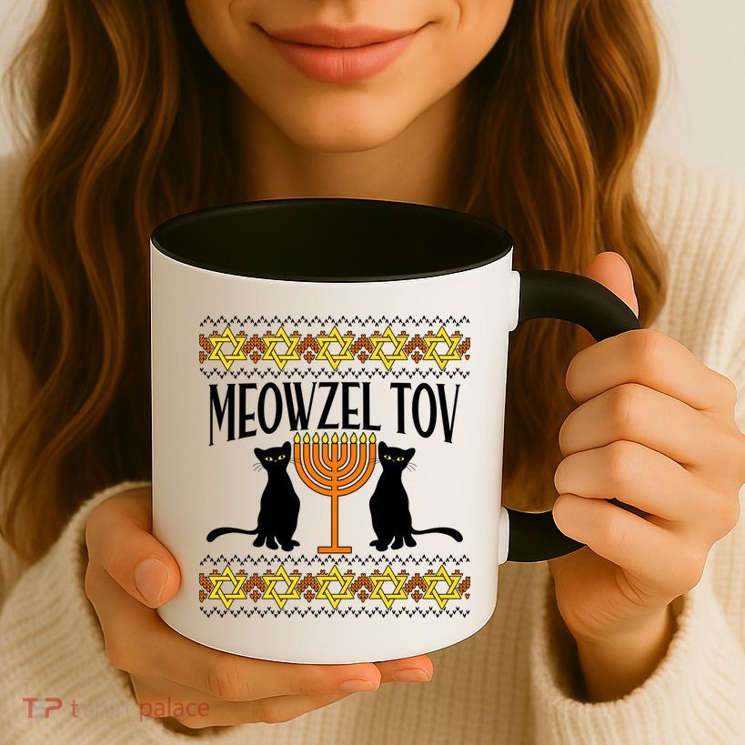 Hanukkah Meowzel Tov Ugly Sweater Mug