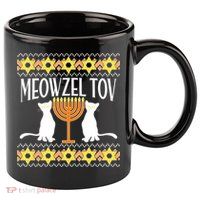 Hanukkah Meowzel Tov Ugly Sweater 11oz C Handle Ceramic Mug