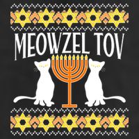 Hanukkah Meowzel Tov Ugly Sweater 25L Jumbo Tote
