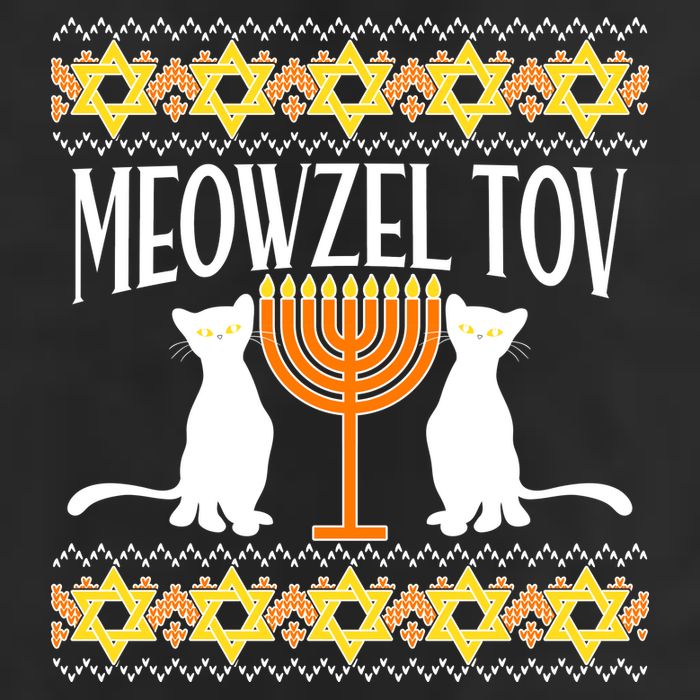 Hanukkah Meowzel Tov Ugly Sweater 25L Jumbo Tote
