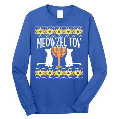 Hanukkah Meowzel Tov Ugly Sweater Long Sleeve Shirt