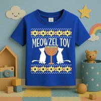 Hanukkah Meowzel Tov Ugly Sweater Toddler T-Shirt