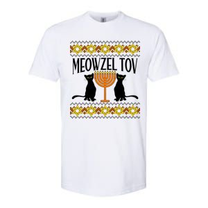 Hanukkah Meowzel Tov Ugly Sweater Softstyle CVC T-Shirt