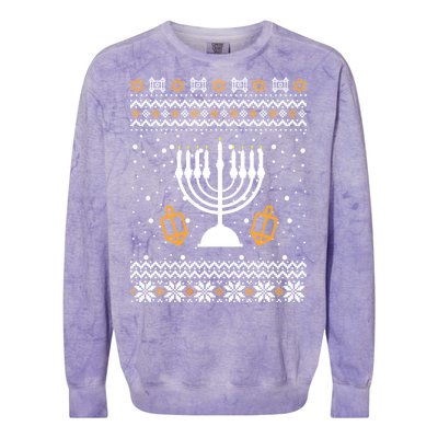 Hanukkah Ugly Colorblast Crewneck Sweatshirt