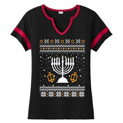 Hanukkah Ugly Ladies Halftime Notch Neck Tee