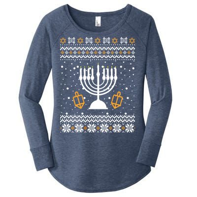 Hanukkah Ugly Women's Perfect Tri Tunic Long Sleeve Shirt