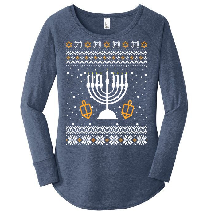 Hanukkah Ugly Women's Perfect Tri Tunic Long Sleeve Shirt