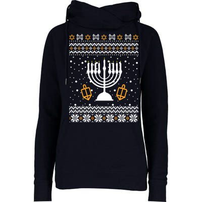 Hanukkah Ugly Womens Funnel Neck Pullover Hood