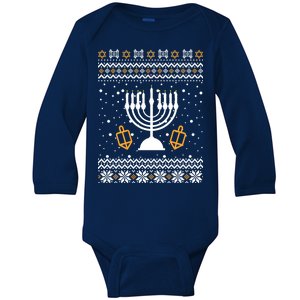 Hanukkah Ugly Baby Long Sleeve Bodysuit