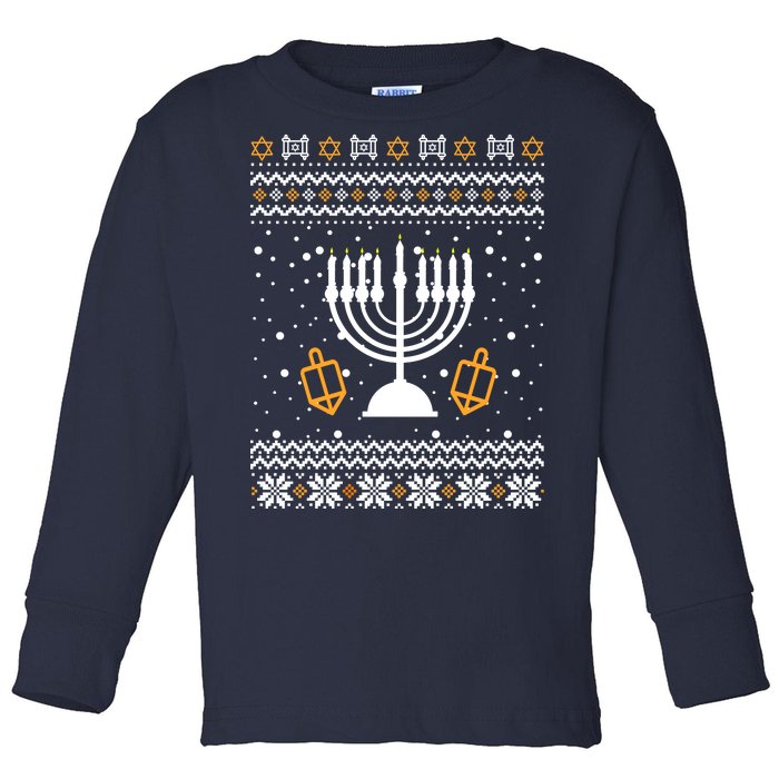 Hanukkah Ugly Toddler Long Sleeve Shirt